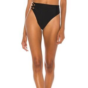 Camila Coelho Andres High Waist Bottom in Black & Nude Large NWT (2-16)